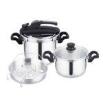 DESSINI Stainless Steel Pressure Cooker Set 24cm, 5+7L
