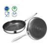 Honeycomb German Laser Coated Flat Bottom Deep Frypan - Image 4